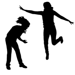 Vector silhouette of people.