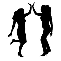 Vector silhouettes of woman.