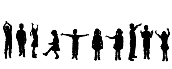 Foto op Plexiglas Vector silhouette of children. © majivecka