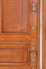 Brown door with knocker