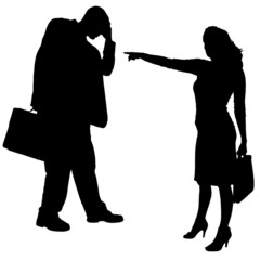 Vector silhouettes of business people.