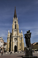 Fototapeta na wymiar The Name of Mary Church in Novi sad Serbia