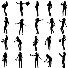 Vector silhouette of woman.