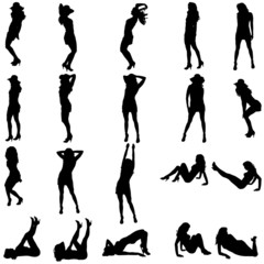 Vector silhouette of a woman.