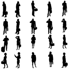 Vector silhouette of business people.