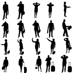 Vector silhouette of business people.