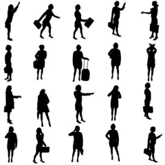 Vector silhouette of business people.