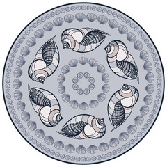 Mandala made of Seashells.