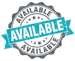 Fototapeta premium Available blue grunge retro style isolated seal