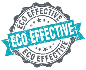 Eco effective blue grunge retro style isolated seal