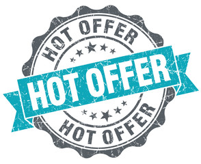 Obraz premium Hot offer turquoise grunge retro style isolated seal