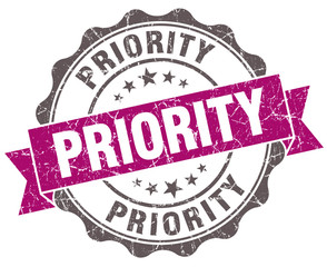 Obraz premium Priority violet grunge retro style isolated seal