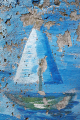 blue tuscan wall grunge background