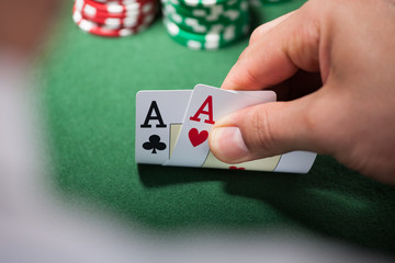 Man With Two Aces In Casino