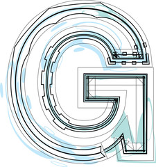 Font illustration letter G