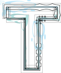 Font illustration letter T