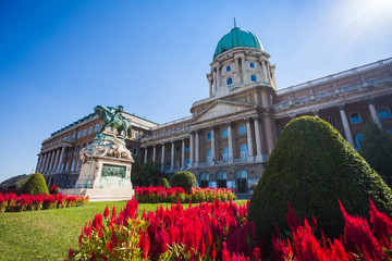 The statue of Prince Eugene of Savoy in front of Buda Castle
