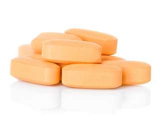 Medical pills tablets  isolated on white