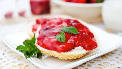 Fresh homemade strawberry jam