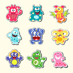 cartoon monsters set