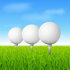 golf balls on green grass