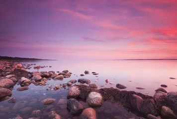Photo sur Plexiglas Côte Colorful sunset, Sweden