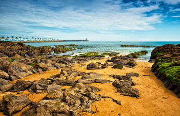 Fototapeta na wymiar Beach with rocks in Spain