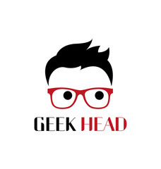 Geek head logo template