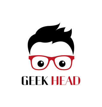 Geek person logo template