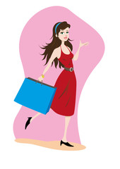 Brunette woman shopping