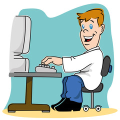 Man working on computer