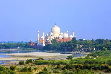Wandcirkels aluminium Taj Mahal in Agra © travelview