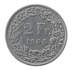 two francs coin
