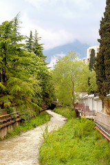 City Yalta, small river Waterfall