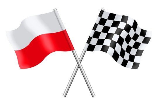 Flags : Poland and checkerboard