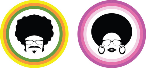 afro man and woman symbol vector