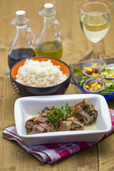 Gefüllte Filetsteaks mit Reis