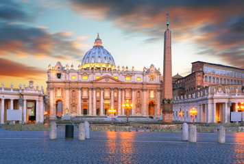 Saint Peter's square, Vatican City - obrazy, fototapety, plakaty
