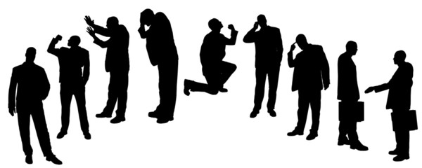 Vector silhouette of businessman.