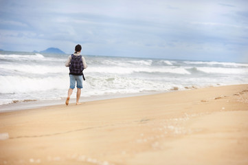 Man walking on the beach