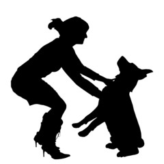 Vector silhouette of the woman.