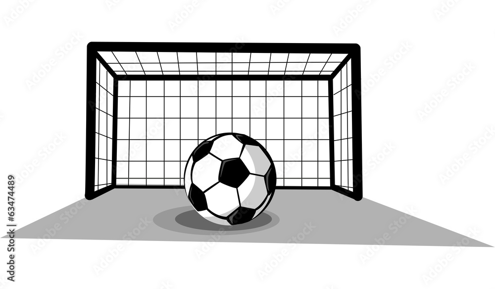 Wall mural soccer goal with ball