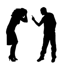 Vector silhouettes of woman.