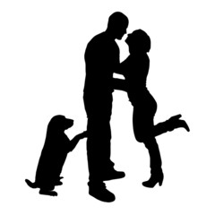 Vector silhouette of the people.