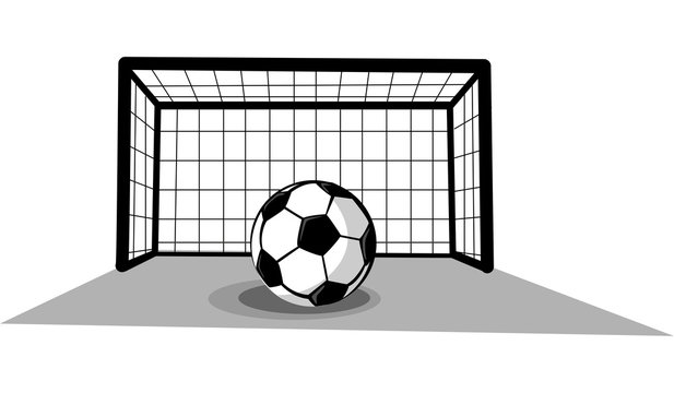 Soccer goal with ball