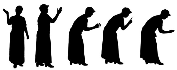 Vector silhouette of women.