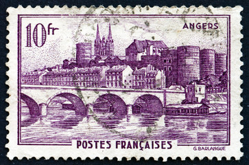 Postage stamp France 1941 View of Angers