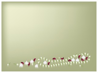 Jasmine Garland and Soft Prepared Chalk for Songkran Background