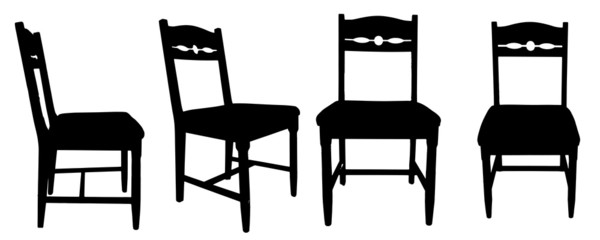 Fototapeta premium Vector silhouettes of chairs.