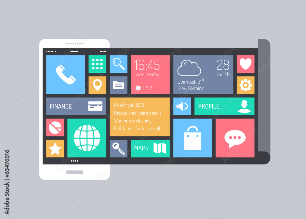 Poster flat modern mobile user interface concept